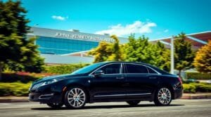 Shiny eco-friendly black car service in Long Island.