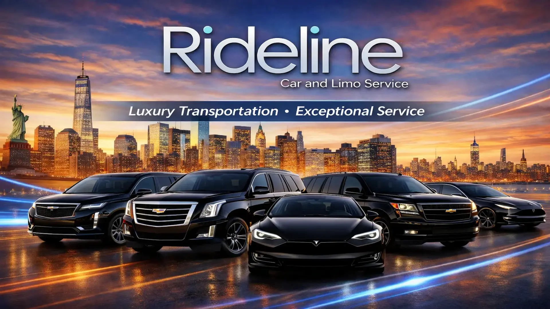 Rideline luxury Long Island car service — professional chauffeur fleet for JFK, LGA, EWR airport and NYC transfers.