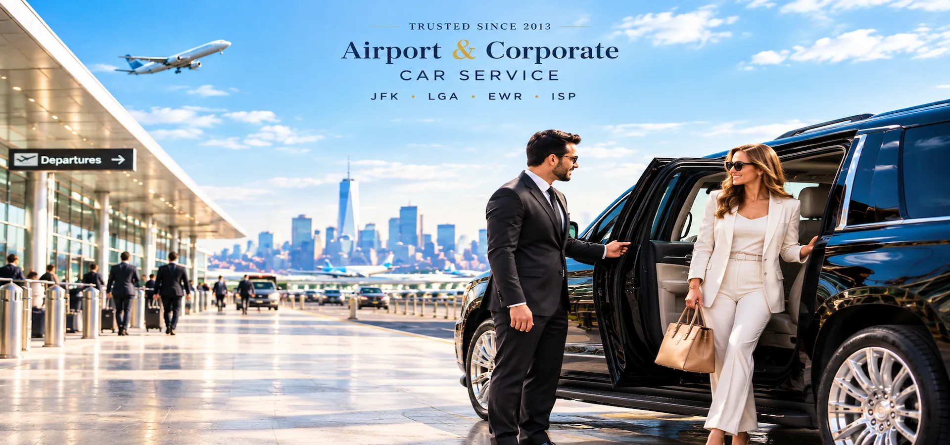Rideline premium Long Island car service with a professional chauffeur and luxury vehicle